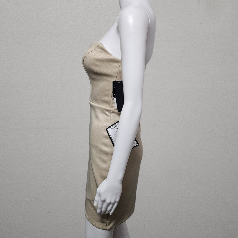 City Studio Champaigne Strapless Wrap Skirt Strapless Dress Size 1 - Picture 3 of 9